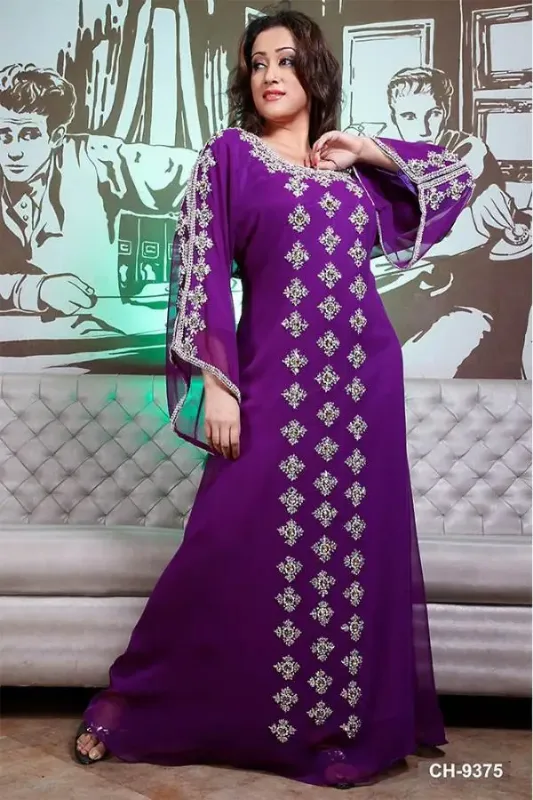 Picture of Multi Color Georgette Kaftan Dress for Women - Look 11156