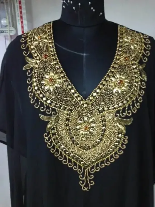 Picture of Radhe Designer Black Georgette Kaftan Dress for Women - F6189