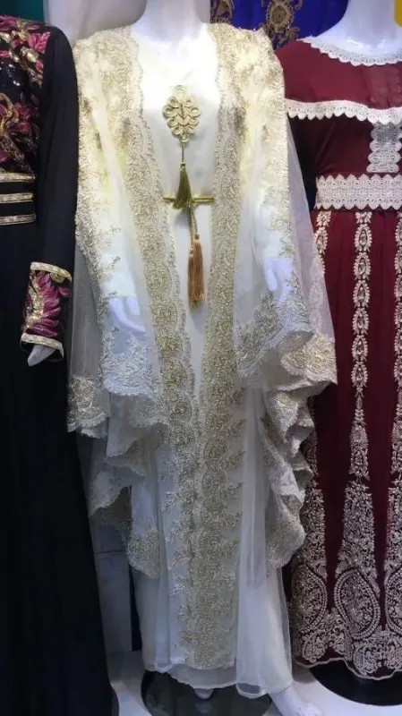 Picture of Radhe Designer White Georgette Kaftan Dress for Women - F6243