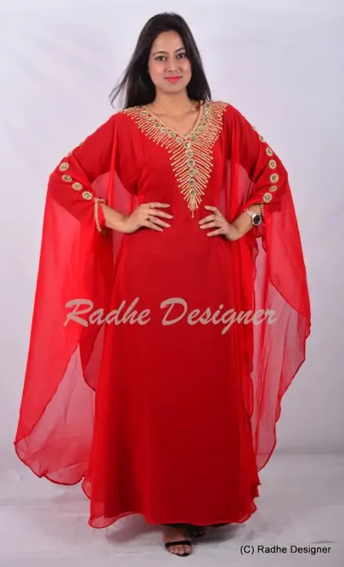 Picture of Radhe Designer Multicolor Georgette Kaftan Dress for Women - Y788