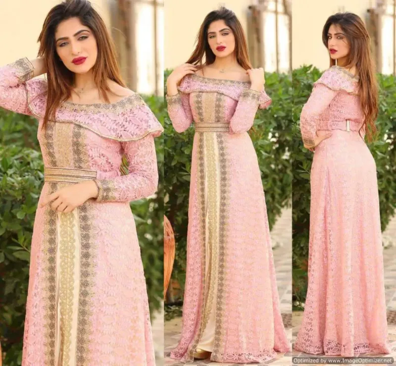 Picture of Radhe Designer White Georgette Kaftan Dress for Women - F1905