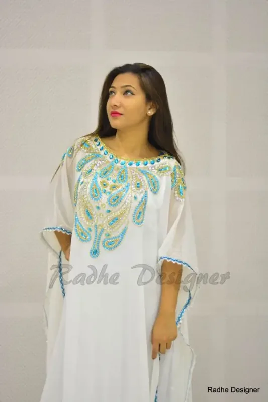 Picture of Radhe Designer Multicolor Georgette Kaftan Dress for Women - Y388