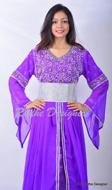 Picture of Radhe Designer Multicolor Georgette Kaftan Dress for Women - Y1046