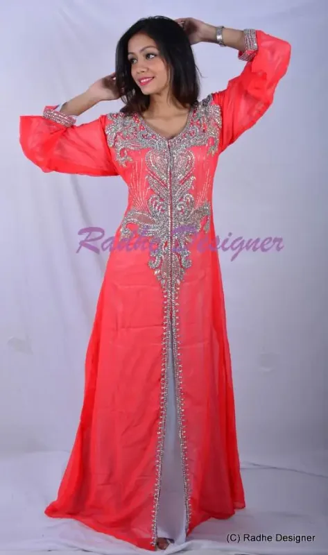 Picture of Radhe Designer Multicolor Georgette Kaftan Dress for Women - Y1051