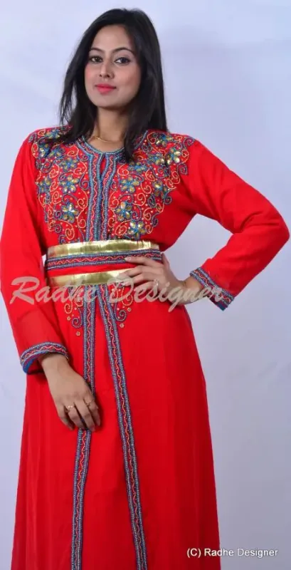 Picture of Radhe Designer Multicolor Georgette Kaftan Dress for Women - Y863