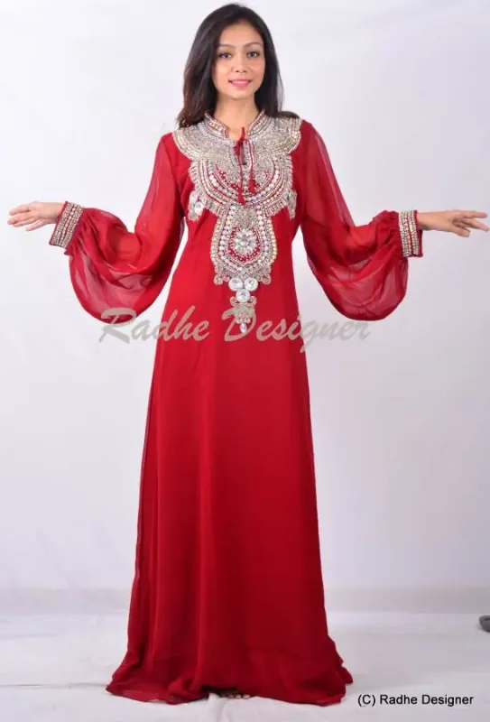 Picture of Radhe Designer Pink Cotton Kaftan Dress for Women - Y1058