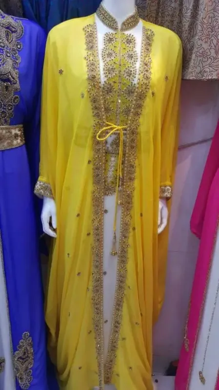 Picture of White Georgette Kaftan Dress for Women - Look 11208