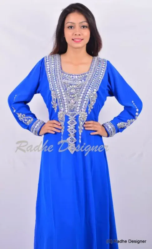 Picture of Radhe Designer Black Georgette Kaftan Dress for Women - Y785