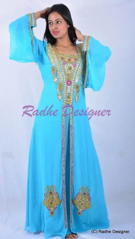 Picture of Multi Color Georgette Kaftan Dress for Women - Look 11216