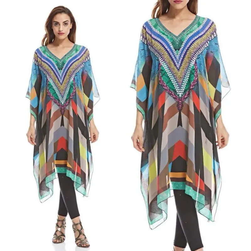Picture of Radhe Designer Multicolor Georgette Kaftan Dress for Women - F3034