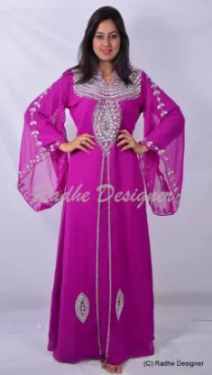 Picture of traditional dubai kaftan long sleeve hand embroidery fo