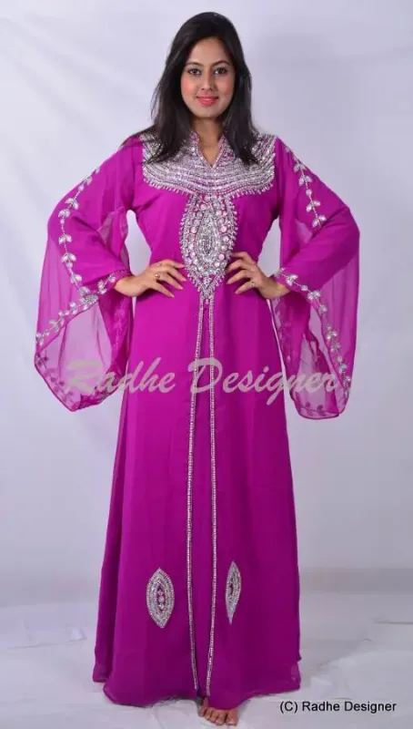 Picture of Radhe Designer Multicolor Georgette Kaftan Dress for Women - Y912