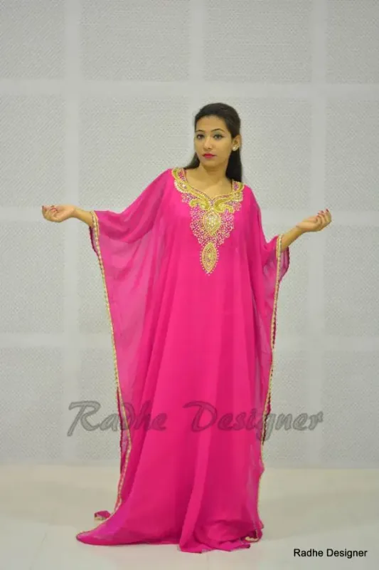 Picture of Radhe Designer Multicolor Georgette Kaftan Dress for Women - Y486