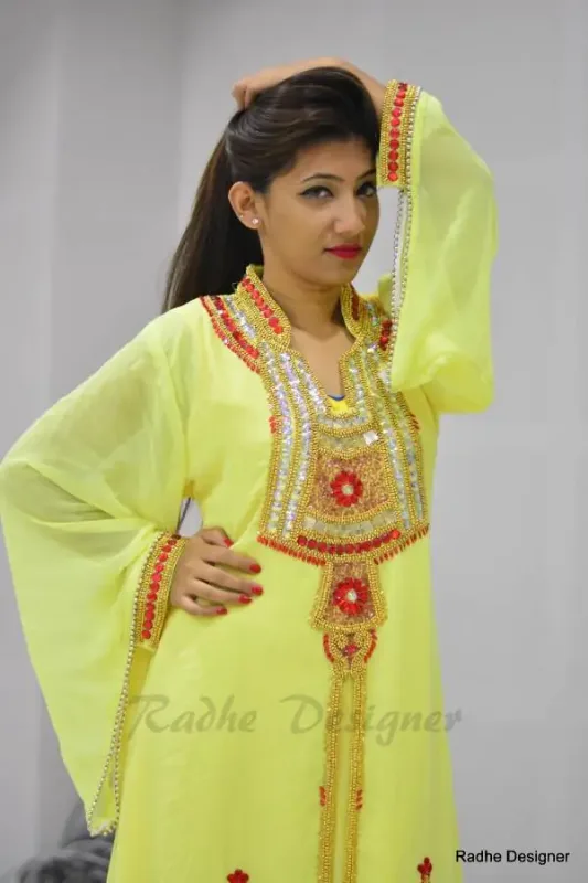 Picture of Radhe Designer Black Georgette Kaftan Dress for Women - Y373