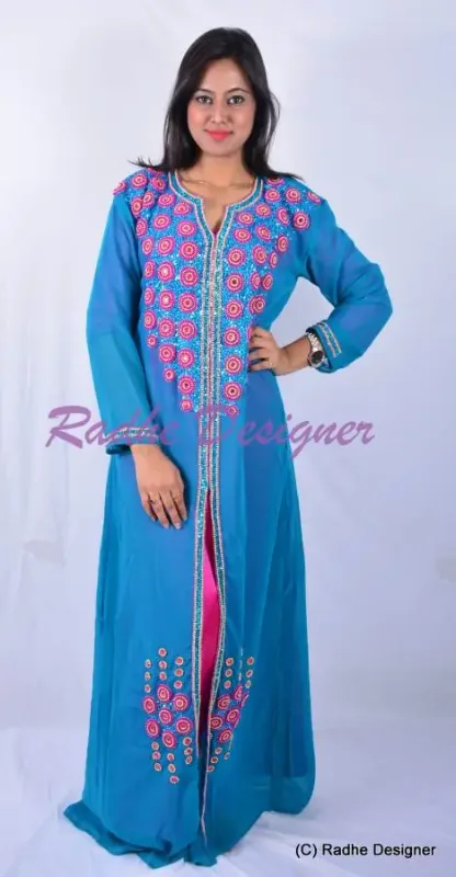 Picture of Pink Cotton Kaftan Dress for Women - Look 11240