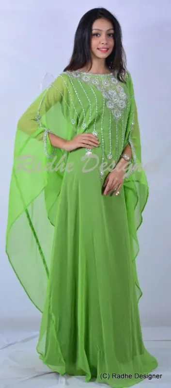 Picture of Radhe Designer Black Georgette Kaftan Dress for Women - Y889