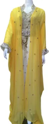 Picture of traditional royal blue georgette dubai kaftan for wome,