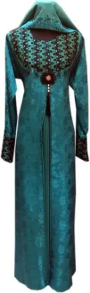 Picture of traditional royal blue georgette dubai kaftan for women