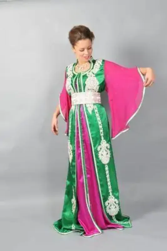 Picture of Radhe Designer White Georgette Kaftan Dress for Women - F10371