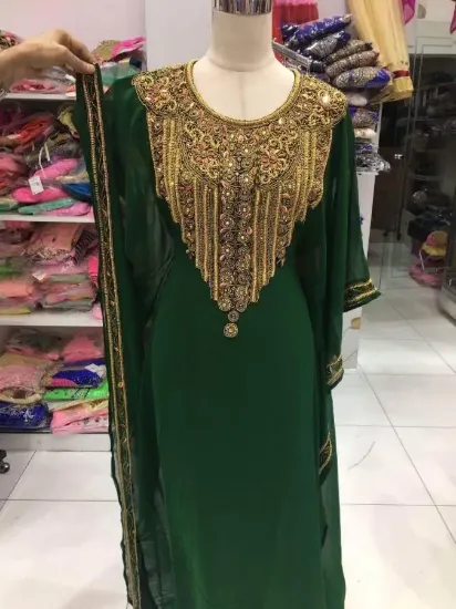 Picture of traditional wear walima gown for saudi arabian women's,