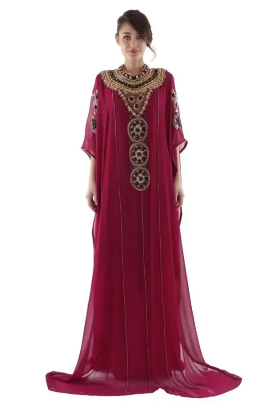 Picture of Radhe Designer White Georgette Kaftan Dress for Women - F10541