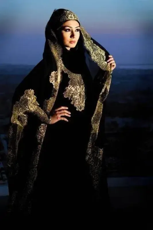 Picture of Radhe Designer Black Georgette Kaftan Dress for Women - F6244