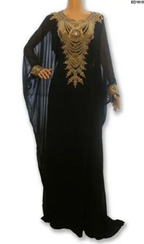 Picture of Radhe Designer Black Georgette Kaftan Dress for Women - F5513