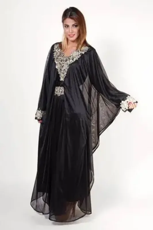 Picture of Radhe Designer Black Georgette Kaftan Dress for Women - F5957