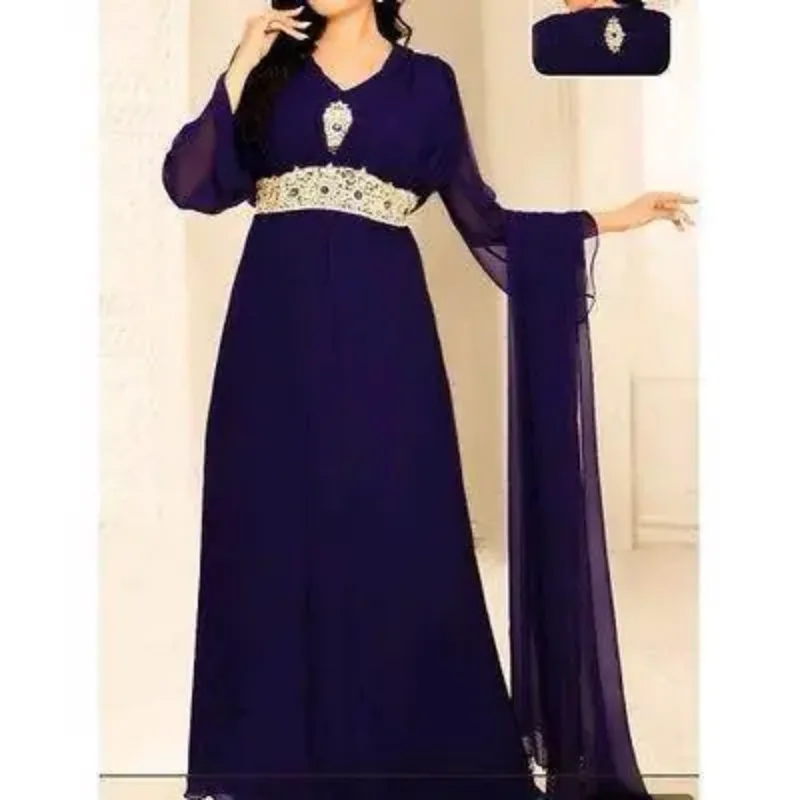 Picture of Radhe Designer Yellow Georgette Kaftan Dress for Women - F8163