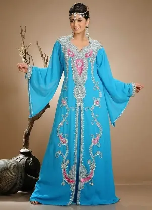 Picture of wedding dress 007 takchita verte abaya jilbab kaftan dr