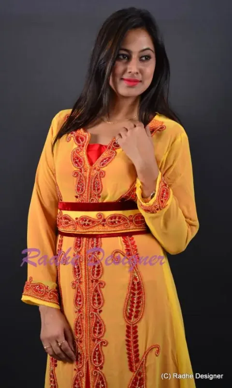 Picture of Radhe Designer Multicolor Georgette Kaftan Dress for Women - Y10
