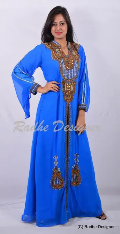 Picture of Radhe Designer Multicolor Georgette Kaftan Dress for Women - Y723