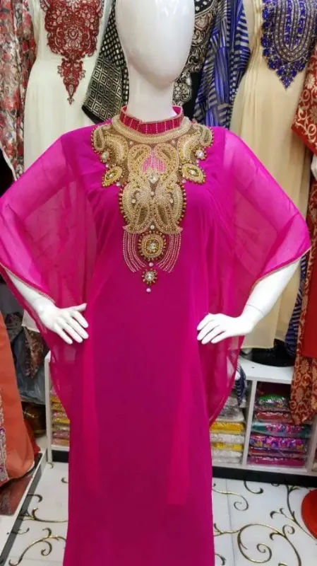 Picture of Radhe Designer White Georgette Kaftan Dress for Women - F5988