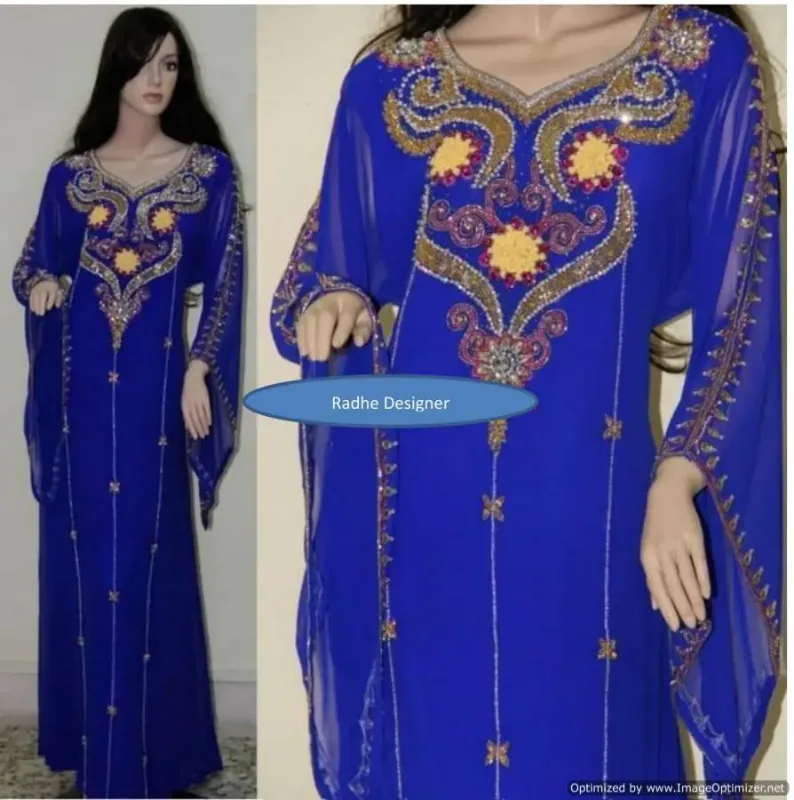 Picture of Radhe Designer White Georgette Kaftan Dress for Women - F6005