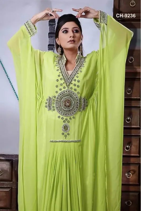 Picture of Pink Cotton Kaftan Dress for Women - Look 11427