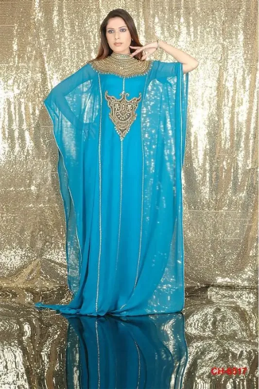 Picture of Multi Color Georgette Kaftan Dress for Women - Look 11430