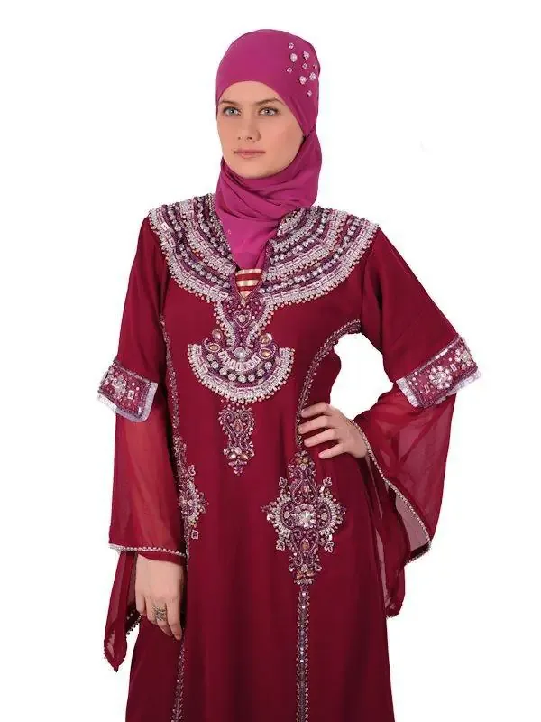 Picture of Radhe Designer White Georgette Kaftan Dress for Women - F6039