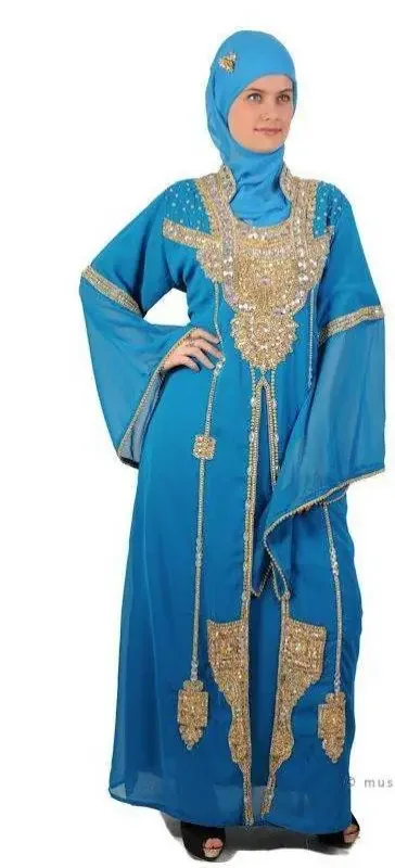 Picture of Multi Color Georgette Kaftan Dress for Women - Look 11444