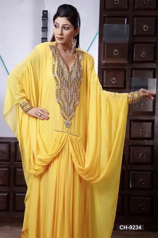 Picture of Blue Georgette Kaftan Dress for Women - Look 11452