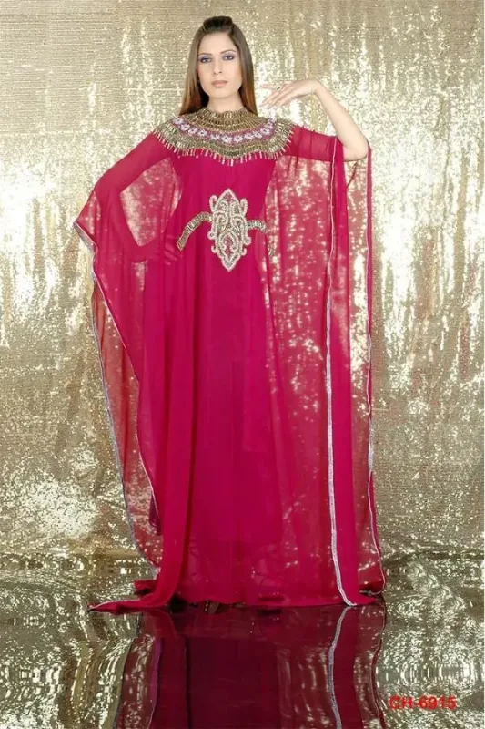 Picture of Blue Georgette Kaftan Dress for Women - Look 11462