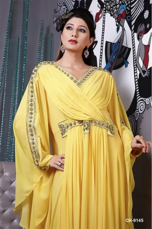 Picture of Radhe Designer Black Georgette Kaftan Dress for Women - F6057