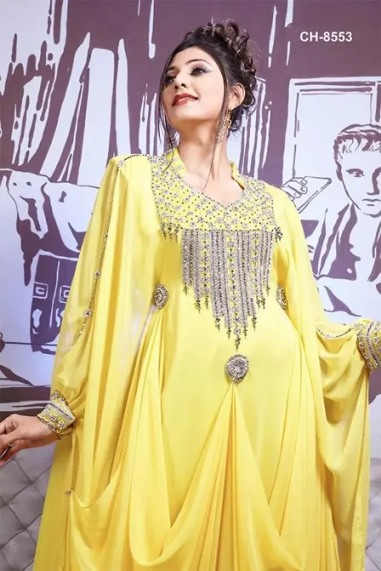 Picture of Radhe Designer Black Georgette Kaftan Dress for Women - F6070