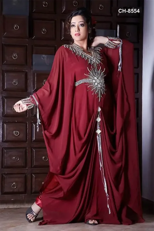Picture of Multi Color Georgette Kaftan Dress for Women - Look 11480