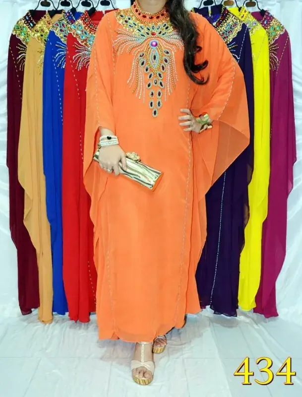 Picture of Radhe Designer Multicolor Georgette Kaftan Dress for Women - F6890