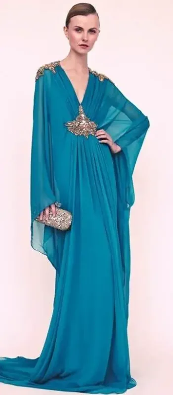 Picture of Radhe Designer White Georgette Kaftan Dress for Women - F6892