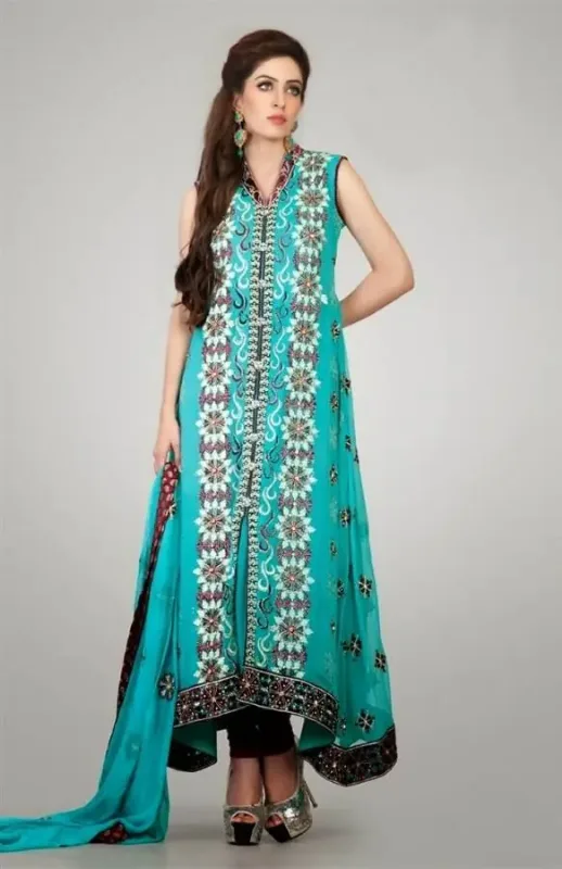 Picture of Radhe Designer Black Georgette Kaftan Dress for Women - F5849
