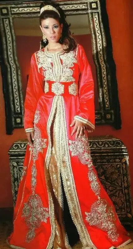 Picture of White Georgette Kaftan Dress for Women - Look 11510