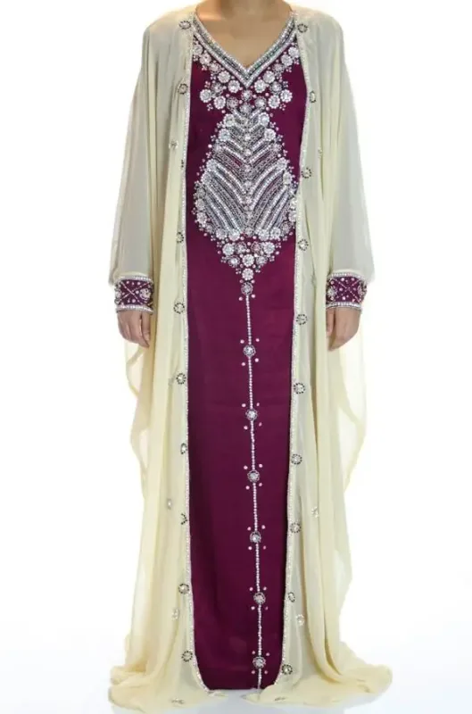 Picture of Pink Cotton Kaftan Dress for Women - Look 11518