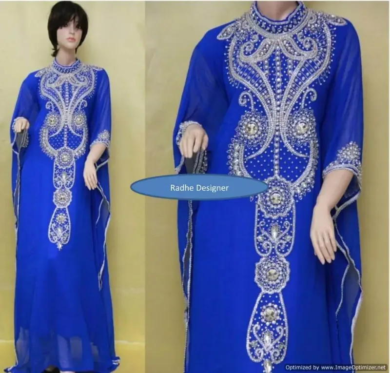 Picture of Radhe Designer Black Georgette Kaftan Dress for Women - F6934