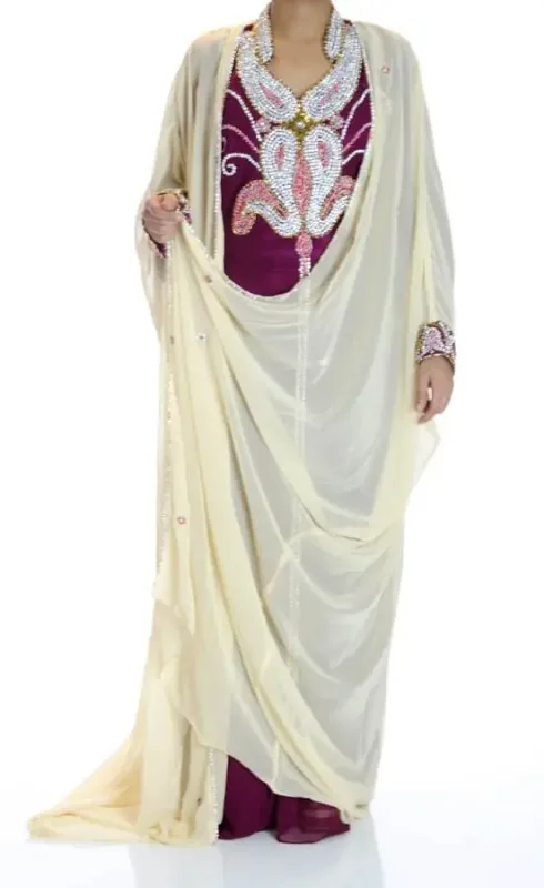 Picture of Radhe Designer Yellow Georgette Kaftan Dress for Women - F6952